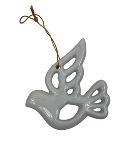 Vintage Keramik weiße Taube Vogel Christbaumschmuck - Bild 1 von 5