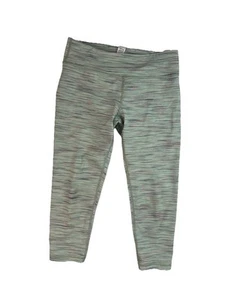 Ivivva By Lululemon Girls Aqua Blue Rythmic Crop Space Dye Leggings Size 14 - Picture 1 of 5