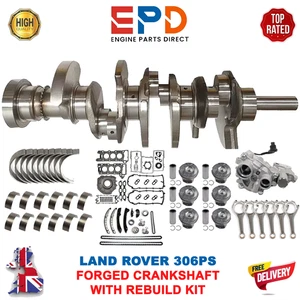 LAND ROVER 306PS JAGUAR 3.0L PETROL FORGED CRANKSHAFT WITH ENGINE REBUILD PARTS - Picture 1 of 10