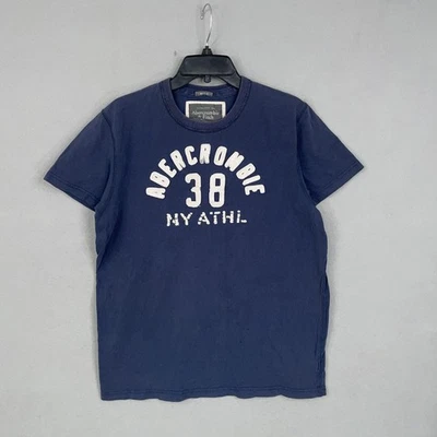 Camisa Abercrombie & Fitch Para Hombre Extra Grande Azul 38 NY Athl Gráfico Músculo Foto 1 de 4