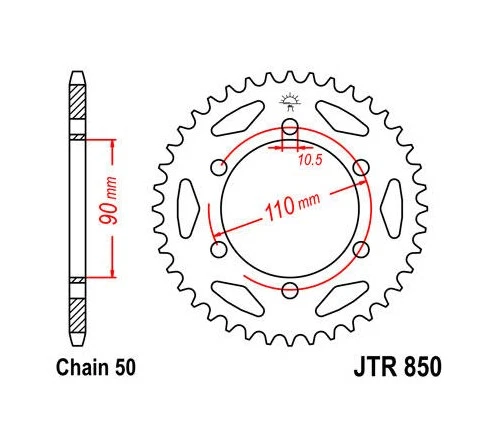 Piñón trasero de acero JT 530 34T #JTR850.34 se adapta a Yamaha XS650/TX650 Foto 1 de 1
