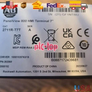 NUEVO ~ Allen-Bradley 2711R-T7T PANELVIEW 800 7 PULGADAS HMI TERMINAL A-B 2711RT7T - Imagen 1 de 6