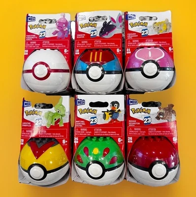 NUEVO POKEMON POKE BALL MEGA CONSTRUX FIGURAS LOTE COMPLETO SERIE 23 JUEGO RETIRADO Foto 1 de 3