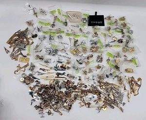 Huge Lot of 6.5LBs Cufflinks Tie Clips Lapel Pins Swank Hickok Dante Vintage - Picture 1 of 22