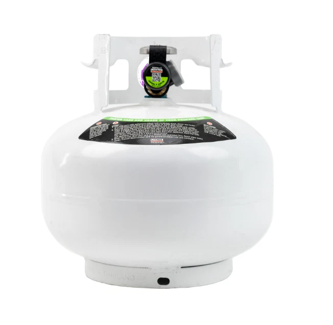 Cilindro de propano recargable de acero en cuclillas de 11 lb con válvula OPD y calibre incorporado Foto 1 de 1