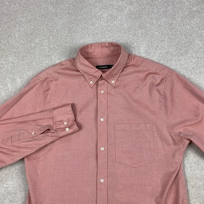 J Lindeberg Shirt Mens Medium Pink Cotton Oxford Button Up Long Sleeve Casual - Image 1 of 4