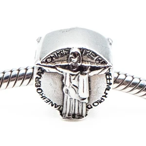 Christ The Redeemer Rio De Janeiro Statue Sterling Silver Charm - Picture 1 of 5