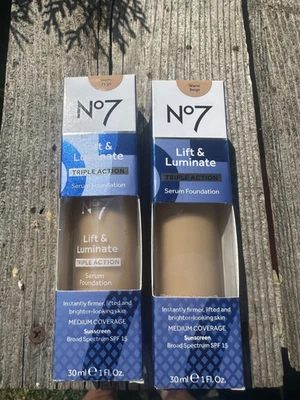 New No7 Lift & Luminate Triple Action Serum Foundation SPF 15 - WARM BEIGE - Image 1 of 2