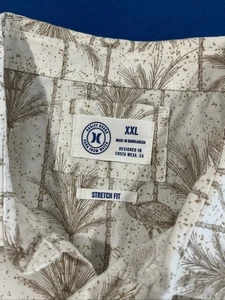 Vintage Hurley Herren Hawaii Hemd Größe XXL weiß / gold Flamingo Palm Camp Beach - Bild 1 von 10