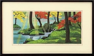 Masao Ido "Ougonchi" Woodblock Print Pencil-Signed Framed ED200, 1991 - Picture 1 of 6