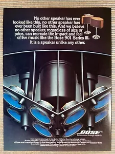 Bose 901 Series III Lautsprecher Framingham MA 1978 Vintage Print Ad - Bild 1 von 1