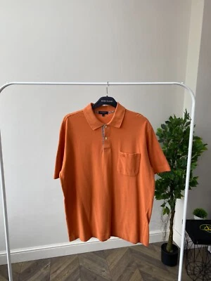 Vintage Burberry Orange Denim polo t-shirt - Image 1 of 4