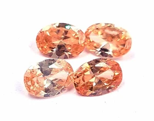 4 Pcs AAA Grade Natural Ceylon Padparadscha Sapphire 7x5mm Oval Cut Gemstone AKQ - Picture 1 of 10