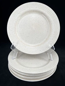 7 Churchill England Stonecast Homespun 10 1/4" Inch Dinner Plates - Tan Speckled - Picture 1 of 4