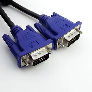 1x VGA SVGA DB15 Male to Male 15 Pin Monitor Extension Cable for PC Laptop 4FT - Picture 1 of 5