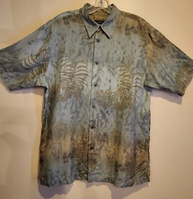 Alfani Sz Medium 100% Silk Batik Vacation Shirt Hawaiin - Image 1 of 4