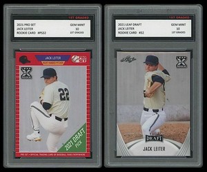 JACK LEITER 2021 LEAF DRAFT/PRO SET 1ST GRADED 10 ROOKIE CARD TEXAS RANGERS
