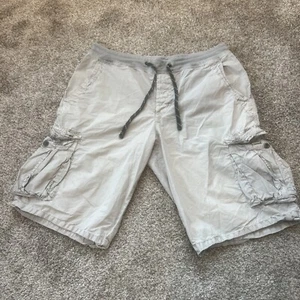 Standard James Perse Yosemite Cargo Shorts Men's Size 2 Drawstring Light Grey - Picture 1 of 15