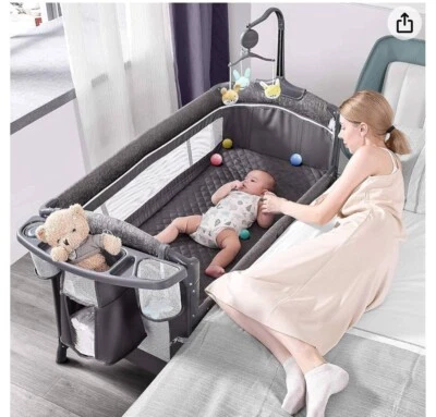 Cuna de noche para bebé ADOVEL, empaca y juega con colchón, cambiador de pañales, Foto 1 de 4