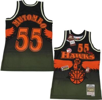 96-97 Dikembe Mutombo #55 Hawks Mens Size S Mitchell & Ness Swingman Jersey $155 - Image 1 of 4