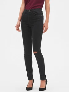 Jean Banana Republic Factory High-Rise Negro Destruido Denim 31/12P, Nuevo con etiquetas - Imagen 1 de 2