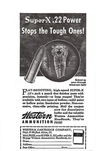 VINTAGE 1941 SUPER X .22 BULLETS WESTERN AMUNITION PRINT AD - Bild 1 von 1