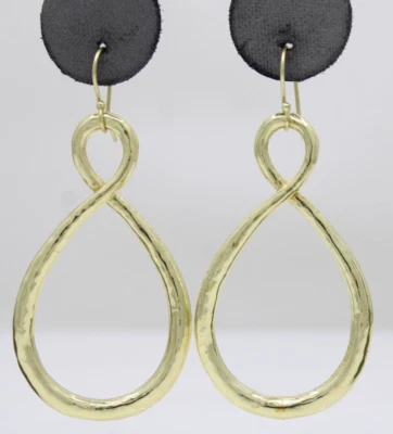 Ippolita 18K Yellow Gold Hammered Teardrop Dangle Earrings 8.3 Grams - Image 1 of 4