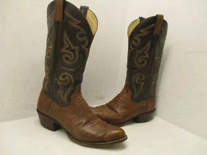 Botas de Vaquero PANHANDLE SLIM Marrón Pierna de Avestruz Cuero Para Hombres Talla 8.5 Estilo D 5201 - Imagen 1 de 10