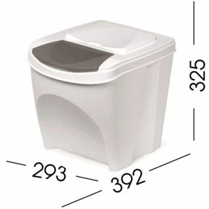 White 20 Litre Large Stackable Recycling Sorting Colour Coded Plastic Bins w Lid - Picture 1 of 9