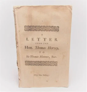 1741 SCANDAL Letter from Hon THOMAS HERVEY to Sir Thomas HANMER - Picture 1 of 3