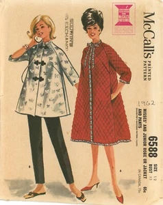 Bata o chaqueta acolchada McCall's 6588 manga raglán y pantalones ajustados talla 12 SIN CORTAR - Imagen 1 de 4