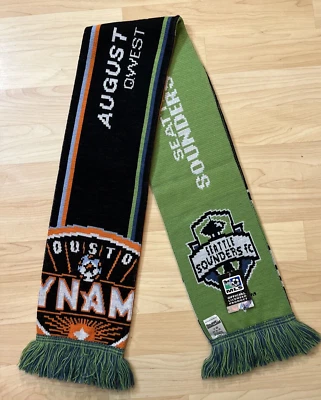 Seattle Sounders FC vs Houston Dynamo Soccer MLS Match Scarf  9/8/2010 NWT - Image 1 of 4