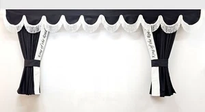Schwarz Verdunkelungsvorhänge holländischen Stil Haken bestickt SCANIA R S 2017 - Bild 1 von 4