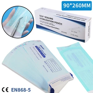 200pc 3.5"x10" Self-Sealing Sterilization Pouch Sterilizer Bag Autoclave Pouches - Picture 1 of 14