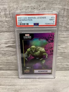 2021 Marvel Legends Hasbro Upper Deck #23 ABOMINATION FOIL PSA 9 MINT CARD - Picture 1 of 2