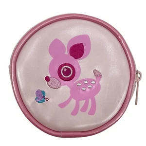 SANRIO DEERY LOU Coin Purse Pouch Pink Vintage 2003 Embroidered Fawn - Picture 1 of 7