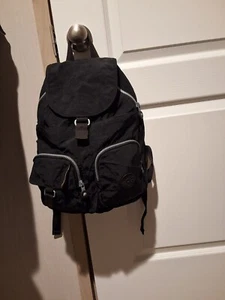 Kipling Small Backpack Black Honeybee Drawstring Travel Vintage - Picture 1 of 10