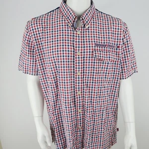 Tommy Jeans Mens Vintage Button Front Shirt Size 2XL Hilfiger Flag Logo 90s - Picture 1 of 10