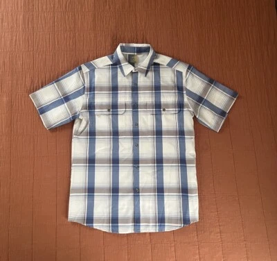 Alpine Design Tech Series Short Sleeve Button Up Shirt Plaid Blue White Size M - Image 1 of 4