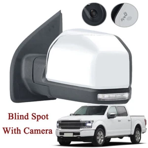 Power Side Mirror For Ford F150 2015-2021 Left W/Camera Blind Spot Heated Chrome - Picture 1 of 17