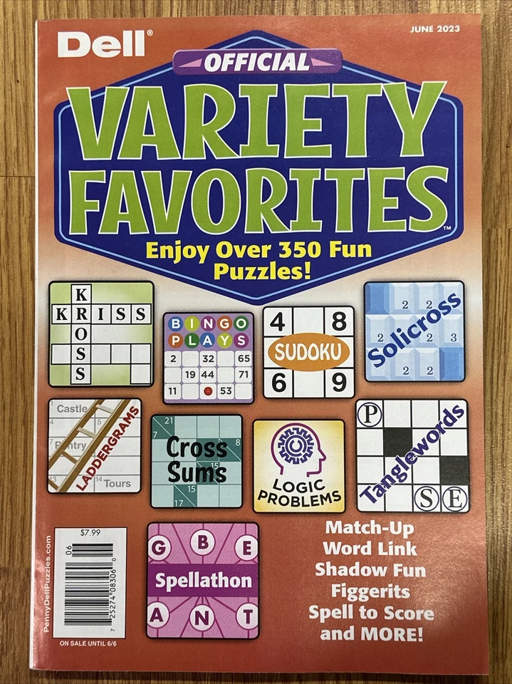 DELL  Variety Favorites, Over 350 Puzzles, June 2023 MAGAZINE Foto 1 de 1