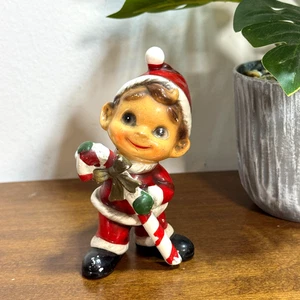 Vintage Wee Folks Josef Original Junge mit Zuckerstange Weihnachten Japan - Bild 1 von 7