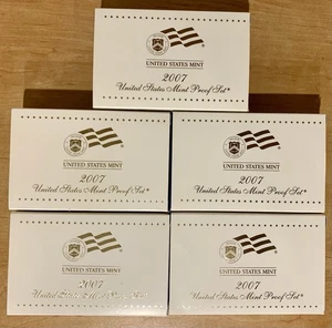Lot Of 5 - 2007-S United States Mint 14-Coin Clad Proof Set OGP & COA - Bild 1 von 4