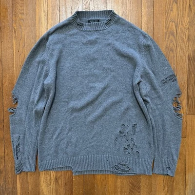 Suéter Zara Hombre Envejecido Manga Larga Talla Grande Color Gris Foto 1 de 4