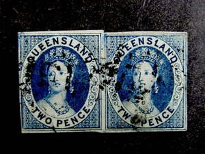 nystamps British Australian States Queensland Stamp # 2 Used $4500 N7y470 - Picture 1 of 2