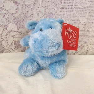 Russ Berrie Luvvies Lauren Mini Hippo Plush Blue New 39575 - Picture 1 of 12