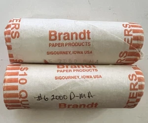 2000 P D MASSACHUSETTS State Quarters BU US Rolls US Coins Washington 25¢ - Picture 1 of 4