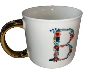 Opalhouse Monogramm Buchstabe Initiale "B" Floral Porzellan Kaffeebecher Tee Neu ohne Etikett_G2 - Bild 1 von 4