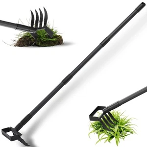 Hula Garden Hoe and 4 Tines Rake 2-in-1 Garden Tool for Weeding, Garden Culti... - Picture 1 of 7