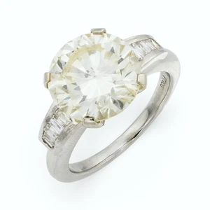 Mid Century GIA 5,07 Karat runder Brillantschliff Diamant Platin Ring - Bild 1 von 8